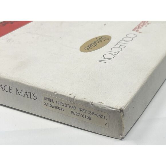 Vintage Pimpernel Spode Christmas Tree Hard Placemats 11.5x15.5” Boxed Set Of 4 - Picture 8 of 11